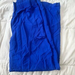 Royal blue swishy track pants